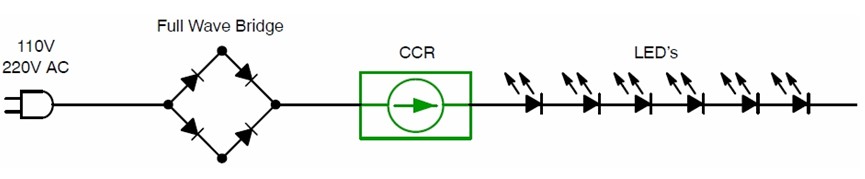 图2：基本LED交流应用原理图