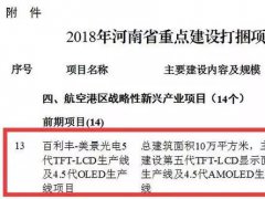 美景光电在郑州投建5代TFT-LCD及4.5代OLED项目