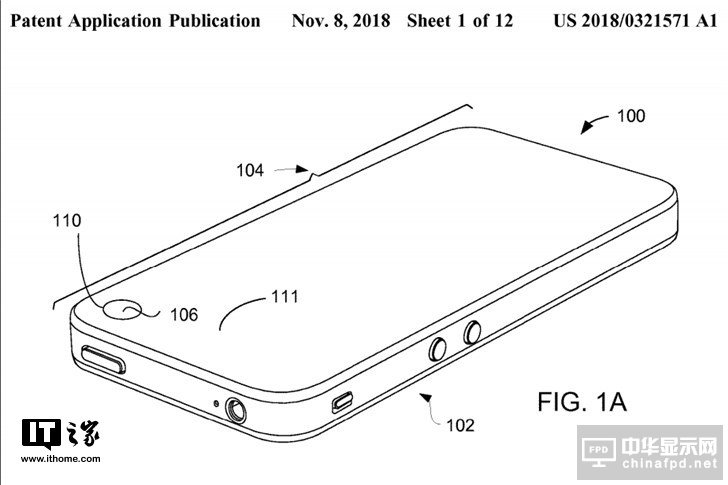 苹果屏幕开孔专利曝光：前置摄像头位于屏幕右上角